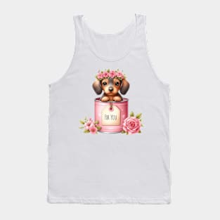 Valentine Dachshund Dog For You Tank Top